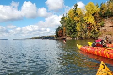 kayaking while the leaves change on Apostle Island